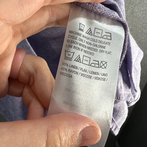 Susan Graver Pure Regular Cross Dued Linen Blend Sweet Lilac X-Large - Picture 9 of 10